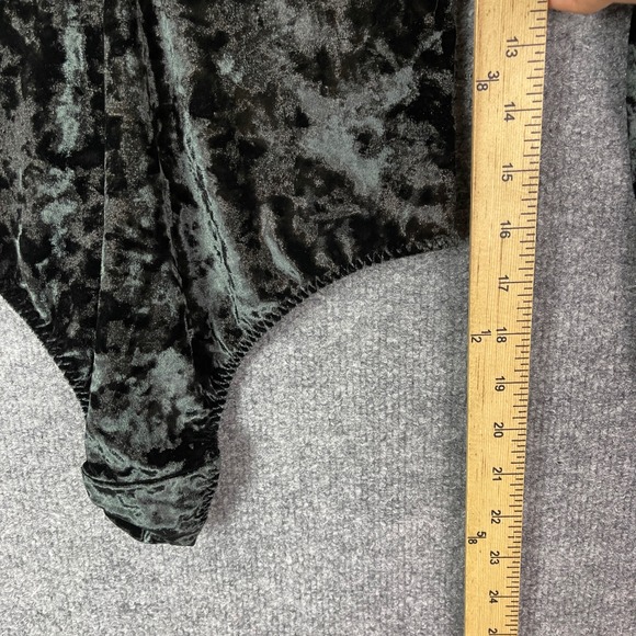 NEW Victoria's Secret Black Crushed Velvet Bodysuit Long Sleeve V-Neck XS/S - Picture 6 of 9